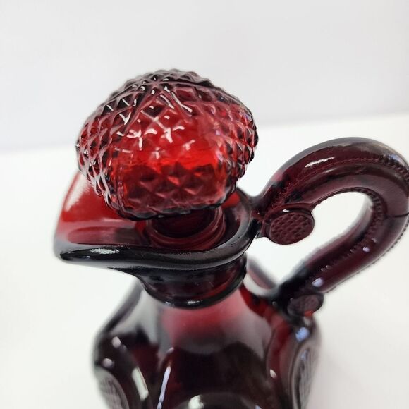 Vintage Avon Cape Cod Collection Ruby Red Set of 2 Cruets - Picture 4 of 11